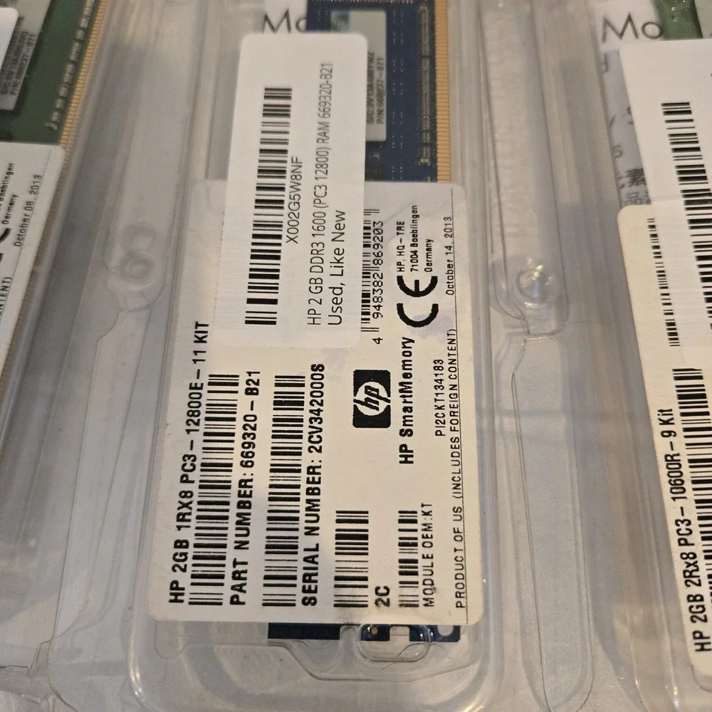 14 Used‎ Mixed Lot HP 2GB 500656-b21 DDR-400MHz Dual Rank Memory Module See Pics